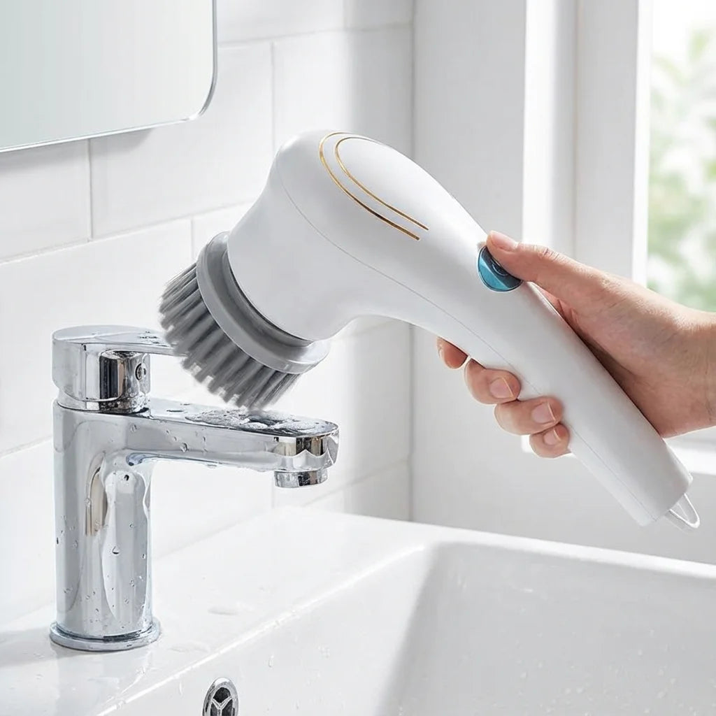 Electric Handheld Cleaning Brush for Kitchen Sink and Shower