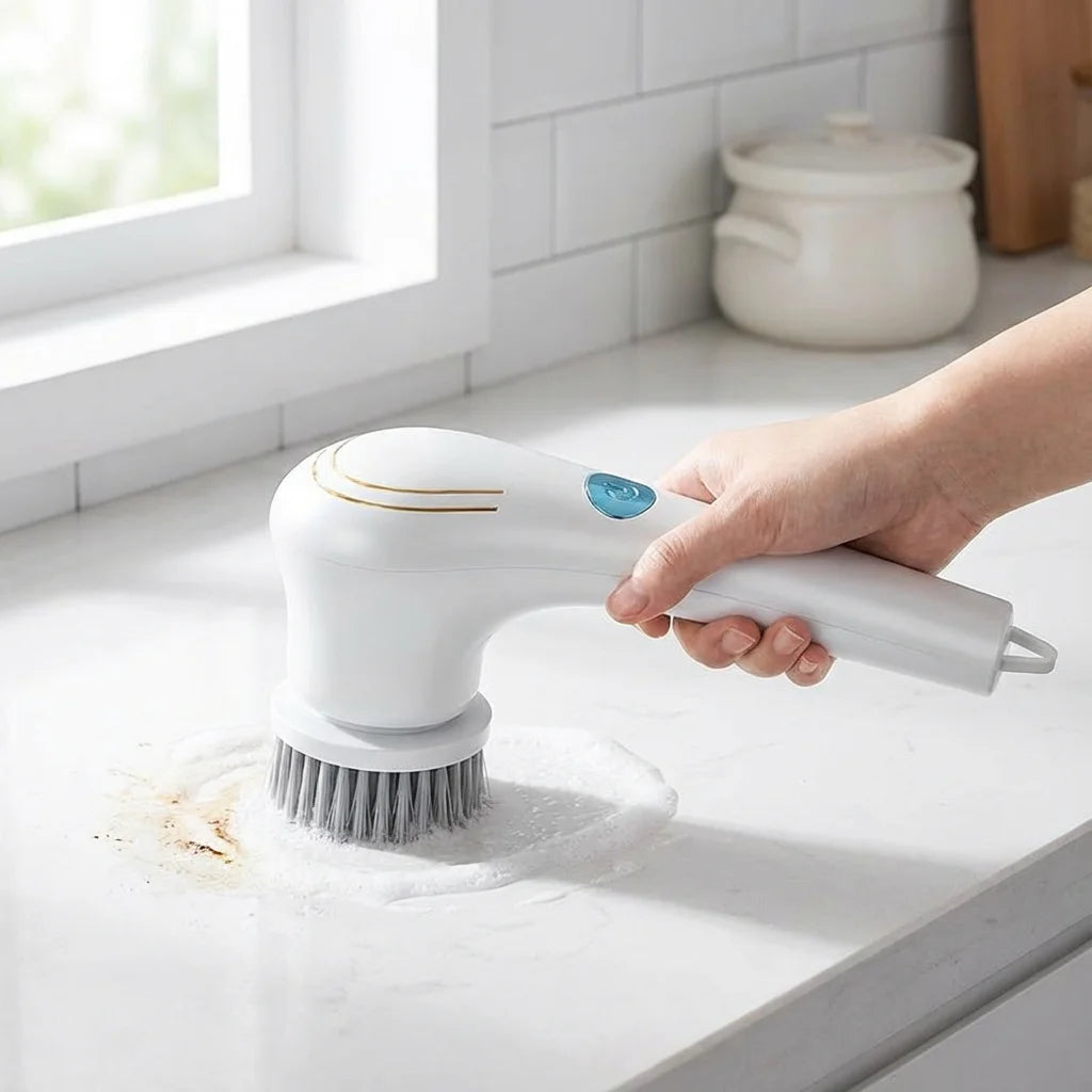 Electric Handheld Cleaning Brush for Kitchen Sink and Shower