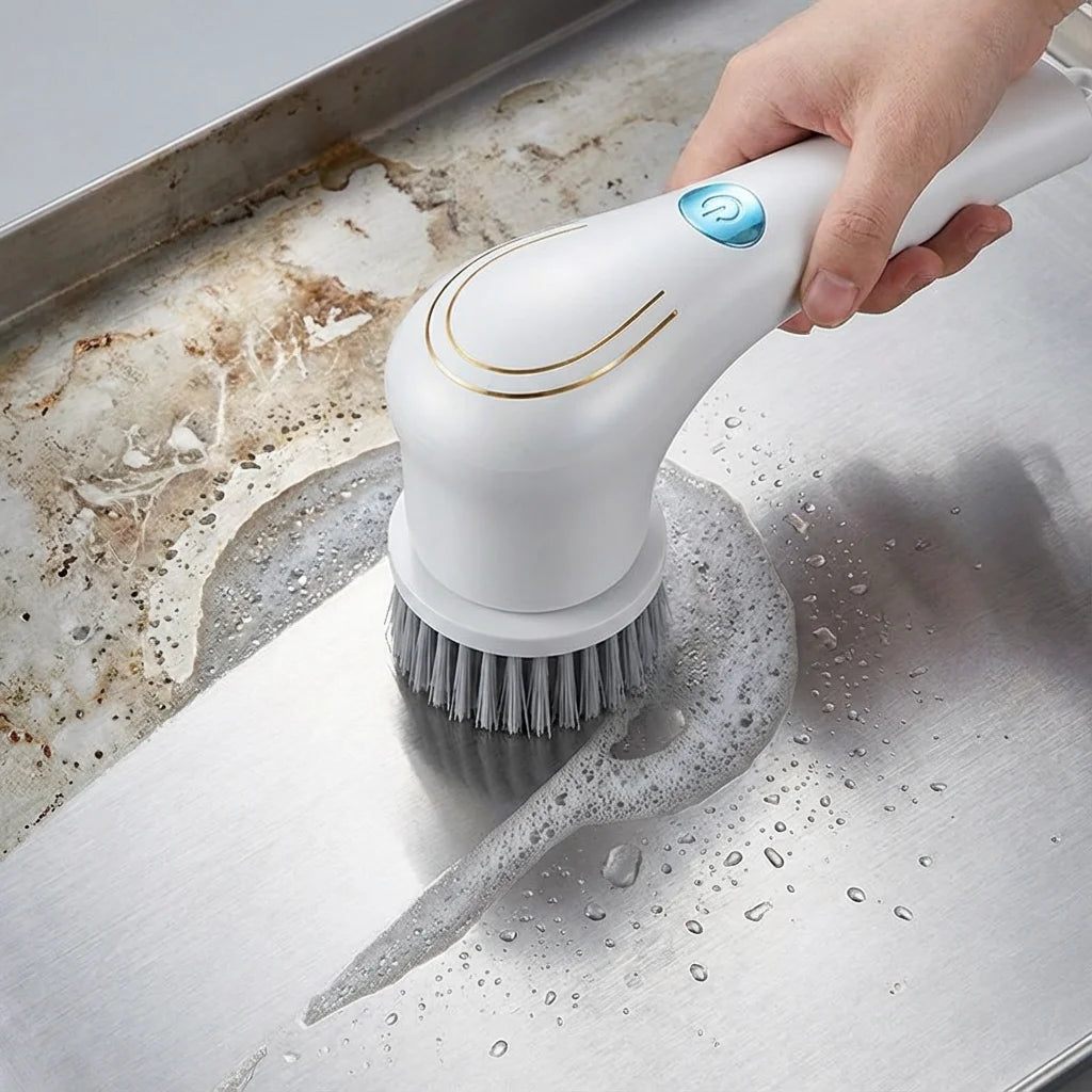 Electric Handheld Cleaning Brush for Kitchen Sink and Shower